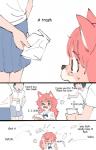 2019 anthro bullying canid canine clothed clothing comic cute_fangs dialogue english_text female fox fur_(theterm) group human kemono mammal school_uniform simple_background standing text theterm trash uniform white_background young young_anthro young_female young_human
