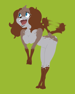 anthro bent_over biped blue_eyes breast_squish breasts brown_body brown_fur butt clasped_hands eager feet female fur head_tuft multicolored_body nipples nude nude_anthro nude_female open_mouth raised_tail simple_background smile solo squish standing tail tail_motion tailwag teeth tiptoes toes tongue tuft pricklypastor_(artist) desiree_(pricklypastor) bird_dog canid canine canis cocker_spaniel domestic_dog hunting_dog mammal spaniel 2025 digital_drawing_(artwork) digital_media_(artwork) full-length_portrait hi_res portrait
