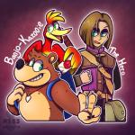 anthro backpack beak blush claws clothed clothing envelope eyelashes feathers female fur green_eyes group hair jewelry letter necklace open_mouth smile standing teal_eyes teeth text tongue wings confusedewe banjo-kazooie dragon_quest nintendo rareware square_enix super_smash_bros. super_smash_bros._ultimate banjo_(banjo-kazooie) kazooie luminary_(dragon_quest) avian bear bird breegull human mammal 1:1 crossover english_text