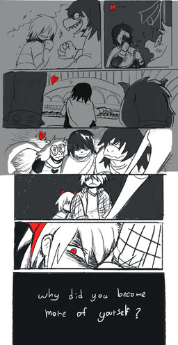 ambiguous_gender angry anthro antlers axe duo eating eyes_in_darkness eyewear fake_horns fight fur glasses group heart_symbol horn jealous keyboard_instrument melee_weapon moss musical_instrument organ_(musical_instrument) piano plant sharp_teeth solo soul sword teeth trio weapon young chameshida deltarune undertale_(series) dess_holiday kris_(deltarune) ralsei roaring_knight susie_(deltarune) bovid caprine darkner deer goat human hybrid lightner mammal monster soul_(undertale) absurd_res comic hi_res