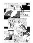 1989 2021 avian beak bird black_and_white comic dialogue duo english_text female feral flying gruiform happy hi_res husband_and_wife inside male married_couple monochrome parrot rail_(bird) roz_gibson speech_bubble text