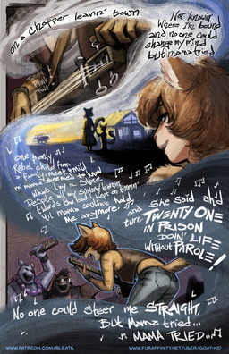 anthro banjo_(instrument) beard blonde_hair bottomwear brown_body brown_fur brown_hair brown_stripes clothing denim denim_bottomwear denim_clothing dialogue eyes_closed facial_hair fur hair half-closed_eyes jeans male musical_instrument narrowed_eyes open_mouth open_smile pants plucked_string_instrument shirt smile solo_focus string_instrument striped_body striped_fur stripes tank_top text topwear tusks vest white_body white_fur yellow_body yellow_fur bleats burnside_(bleats) summer_(bleats) bear domestic_cat felid feline felis mammal polar_bear suid suine sus_(pig) ursine wild_boar 2025 comic english_text hi_res url