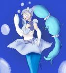 3_fingers accessory amazed blue_background blue_eyes blue_hair blush breasts bubble clothing eyelashes female fingers gem hair mid_transformation simple_background snout solo species_transformation split_form transformation underwater water white_body white_breasts white_skin terrystentacles nintendo pokemon rooster_teeth rwby weiss_schnee generation_7_pokemon marine merfolk pokemon_(species) primarina 2017 hi_res