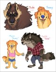 2021 absurd_res alpha_channel ambiguous_gender anthro biped bird_dog blue_nose border brother_(lore) brother_and_sister_(lore) brown_body brown_fur canid canine canis clothed clothing digital_drawing_(artwork) digital_media_(artwork) domestic_dog duo english_text female_(lore) fur fuzzbutts_(lopoddity) golden_retriever hair hair_over_eyes handpaw hi_res hunting_dog judith_fletcher lopoddity male mammal mason_fletcher pawpads paws profanity retriever sexist_slur sharp_teeth sibling_(lore) simple_background sister_(lore) slur standing teeth text text_on_clothing transparent_border white_background wolf yellow_body yellow_eyes yellow_fur