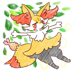 ambiguous_anthro ambiguous_gender anthro arms_out biped blush closed_frown digitigrade dipstick_tail food front_view frown leaf looking_at_viewer markings mouth_closed object_in_tail shrimp_(food) simple_background snout solo tail tail_markings annyui0611 nintendo pokemon braixen canid generation_6_pokemon mammal pokemon_(species) 1:1 2022 digital_drawing_(artwork) digital_media_(artwork) full-length_portrait hi_res japanese_description portrait translated_description