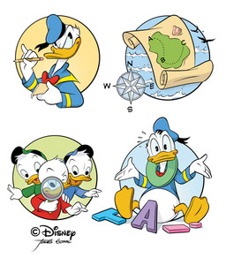 4_fingers anthro beak blue_clothing blue_shirt blue_topwear clothing fingers green_clothing green_shirt green_topwear group hat headgear headwear holding_magnifying_glass holding_object holding_pen looking_at_viewer male map pen red_clothing red_shirt red_topwear shirt simple_background sitting smile topwear white_background white_body young young_anthro jonas_sonne disney donald_duck_(comics) dewey_duck donald_duck huey_duck louie_duck anatid anseriform avian bird duck hi_res brother_(lore) brothers_(lore) sibling_(lore) triplets_(lore)