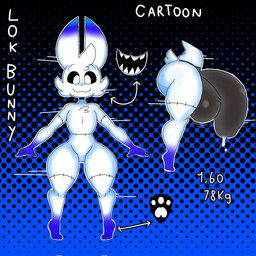 anthro big_penis bodily_fluids bulge cum genital_fluids genitals huge_hips huge_thighs male paws penis scut_tail short_tail tail thick_thighs white_body white_eyes wide_hips lokbunny17 lok_bunny lagomorph leporid mammal rabbit 1:1 hi_res model_sheet