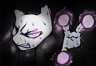 ambiguous_gender anthro bite bodily_fluids bound encasement face_squish glowing glowing_eyes glowing_fingers kronos_unveiled latex looking_at_viewer slime solo squish sticky struggling stuck sweat sweatdrop trapped jonisblobbed nintendo pokemon generation_1_pokemon legendary_pokemon mewtwo pokemon_(species) 2026 digital_drawing_(artwork) digital_media_(artwork) hi_res