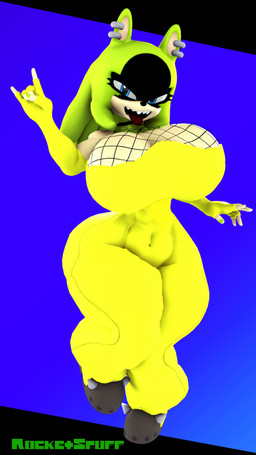 alternate_costume alternate_hairstyle anthro big_breasts boots breasts clothing colored_fingernails colored_nails devil_horns_(gesture) female fingerless_gloves fingernails fishnet_clothing fishnet_topwear footwear gesture gloves hand_gesture handwear huge_breasts inner_ear_fluff nails narrowed_eyes sharp_teeth shoes smug_face solo spiked_boots spiked_clothing spiked_footwear spikes teeth thick_thighs tongue tongue_out topwear tuft rocketspuff idw_publishing sega sonic_the_hedgehog_(comics) sonic_the_hedgehog_(idw) sonic_the_hedgehog_(series) surge_the_tenrec afrosoricid mammal tenrec 3d_(artwork) 4k 9:16 absurd_res digital_media_(artwork) hi_res