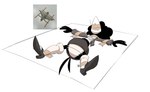 afro anthro beak black_body black_feathers black_hair bottomwear breasts clothed clothed_anthro clothed_female clothing feathers female female_anthro footwear furgonomic_bottomwear furgonomics gag gagged grey_bottomwear grey_clothing grey_jacket grey_skirt grey_topwear hair high_heeled_sandals high_heels humor jacket knee_highs knee_socks legwear low-angle_view non-mammal_breasts open_clothing open_jacket open_topwear panties panty_peek sandals shirt shoes skirt socks solo tail tail_feathers tail_through_skirt tape taped_arms taped_legs taped_mouth topwear underwear upskirt white_clothing white_footwear white_panties white_shirt white_socks white_topwear white_underwear wide_hips maddeku donna_feathers avian bird corvid corvus_(genus) crow inkblot oscine passerine 2025 photography_(artwork) reference_image restricted_palette