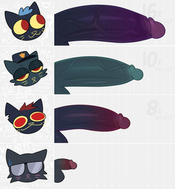 balls big_penis blue_body blue_fur chart disembodied_head erection female fur genitals glans huge_penis humanoid_genitalia humanoid_penis male penis penis_chart red_eyes small_penis crushpepper night_in_the_woods aunt_molly_(nitw) candy_borowski mae_borowski stan_borowski hi_res tagme