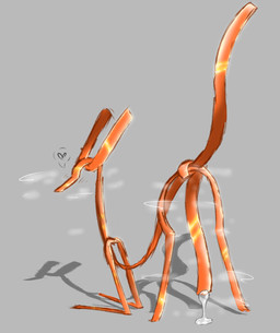big_penis bodily_fluids dripping featureless_face feral genital_fluids genitals looking_at_viewer male metallic_body penis precum precum_drip solo unusual_anatomy unusual_genitalia unusual_penis dragonlady_(artist) animate_inanimate hi_res