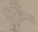 biped claws countershading feathered_crest feathers feet feral head_crest male sickle_claw solo talons toe_claws toes unknown_artist lacertius dinosaur dromaeosaurid prehistoric_species reptile scalie theropod utahraptor absurd_res hi_res monochrome