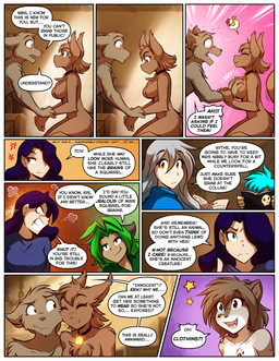 anthro biped blue_hair blush book border breast_grab breasts brown_body brown_fur brown_hair brown_spots chest_tuft clenched_teeth clothed clothed_female clothed_human clothing collar collar_of_keidranification collar_tag featureless_breasts female fur green_hair grey_hair group hair hand_on_breast heart_symbol holding_object kneeling male markings nude nude_anthro nude_female nude_male smile spots spotted_body spotted_fur teeth text tuft white_border conditional_dnp tom_fischbach twokinds karen_taverndatter kathrin_vaughan maren_taverndatter mrs._nibbly raine_silverlock sythe_(twokinds) trace_legacy human humanoid keidran mammal rodent sciurid tree_squirrel 2025 digital_drawing_(artwork) digital_media_(artwork) english_text hi_res
