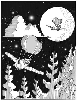 anthro balloon cloud female flying forest group inflatable machine male moon night plant rangerplane star tree chris_fischer chip_'n_dale_rescue_rangers disney chip_(disney) dale_(disney) foxglove_(cdrr) monterey_jack_(cdrr) bat chipmunk ground_squirrel mammal mouse murid murine rodent sciurid comic hi_res