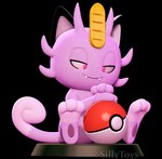 3d_modeling 3d_print anthro fangs feet half-closed_eyes jewelry male narrowed_eyes pawpads pink_eyes pokeball raised_tail simple_background sitting smile solo stage tail teeth sillytoys nintendo pokemon alolan_form alolan_meowth generation_7_pokemon pokemon_(species) regional_form_(pokemon) 3d_(artwork) digital_media_(artwork) hi_res