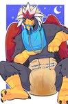 3_fingers 4_toes abdl adult_baby ageplay animal_feet anthro back_wings beak bib black_claws black_eyes black_finger_claws black_talons black_toe_claws blue_bib blue_cere blue_diaper_fastener blue_fastener blue_pacifier blue_tail blue_tail_feathers blue_tail_tip bodily_fluids cere_(anatomy) claws cloth_diaper clothed clothing cord diaper diaper_fastener diaper_fetish diaper_use dipstick_tail fastener feather_hair feathered_crest feathered_wings feathers feet finger_claws fingers front_view furgonomic_pacifier furgonomics genital_fluids glistening glistening_eyes grey_arms grey_body grey_chest grey_cord grey_face grey_feathers grey_legs grey_wings hallux head_crest infantilism leaking_diaper male markings multicolored_tail multicolored_tail_feathers naughty_face pacifier pacifier_clip pacifier_cord peeing pokemorph pseudo_hair red_arms red_back red_body red_feathered_crest red_feathers red_tail red_tail_feathers red_wings roleplay scuted_arms scuted_feet scuted_hands scuted_legs scutes simple_background soaked solo tail tail_feathers tail_markings talon_hands talons tan_cloth_diaper tan_feather_hair text toe_claws toes unclean_diaper urine urine_drip used_diaper using_diaper wearing_diaper wet_diaper wetting wetting_diaper white_feathered_crest wings year yellow_arms yellow_beak yellow_feet yellow_hands yellow_legs yellow_tail yellow_tail_feathers fructoruu nintendo pokemon fan_character nado_soarian avian braviary generation_5_pokemon pokemon_(species) 2025 artist_name digital_drawing_(artwork) digital_media_(artwork) full-length_portrait hi_res portrait