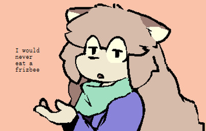 anthro clothing dialogue eyewear female fur glasses hair jacket long_hair looking_at_viewer scarf simple_background solo tan_body tan_fur text topwear catjamn karina_(catjamn) canid canine mammal 2022 aliasing digital_media_(artwork) english_text shaded simple_shading sketch