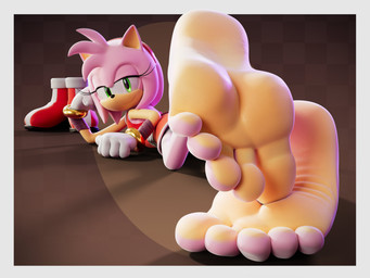 5_toes anthro barefoot big_feet black_nose boots clothing countershade_feet countershading dress eyelashes feet female foot_fetish foot_focus footwear fur gloves green_eyes handwear humanoid_feet looking_at_viewer looking_back lying on_front pink_body pink_fur pink_quills plantigrade red_boots red_clothing red_dress red_footwear ring_(jewelry) shoes shoes_removed simple_background smile smiling_at_viewer solo tan_arms teasing_with_feet toes white_clothing white_gloves white_handwear wrinkled_feet wrinkles feetymcfoot sega sonic_boom sonic_the_hedgehog_(series) amy_rose amy_rose_(boom) eulipotyphlan hedgehog mammal 4:3 absurd_res hi_res