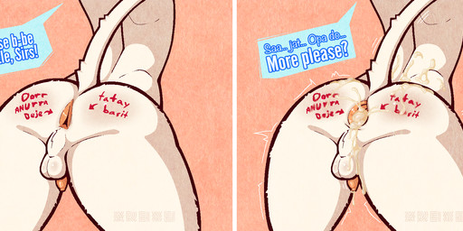 anus backsack balls be_gentle blush bodily_fluids body_writing butt cum cum_drip cum_in_ass cum_inside degradation dialogue dripping femboy flaccid gaping gaping_anus genital_fluids genitals holidays male micropenis orgasm penis presenting presenting_hindquarters raised_tail shaking shaking_butt small_penis solo submissive tail text writing_on_butt areye_(artist) father's_day microsoft the_elder_scrolls kria felid khajiit mammal comic hi_res translated