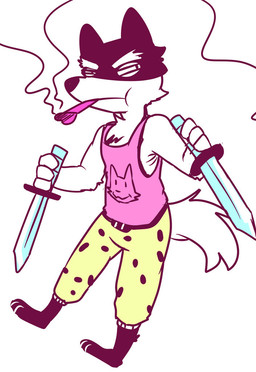 3_toes angry anthro barefoot biped black_body black_fur bone bottomwear cheek_tuft chest_tuft clothed clothing eyebrows facial_tuft feet fully_clothed fur half-closed_eyes holding_melee_weapon holding_object holding_sword holding_weapon male melee_weapon multicolored_body multicolored_fur narrowed_eyes pants shirt simple_background smoke smoking solo sword tank_top thick_eyebrows toes topwear tuft two_tone_body two_tone_fur weapon white_background white_body white_fur saku1saya undertale undertale_(series) doggo_(undertale) canid canine canis domestic_dog mammal 2015