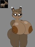 anthro big_breasts big_butt breasts brown_nipples butt female huge_breasts huge_butt nipples simple_background solo thick_thighs blazerfurro castle_crashers deer mammal 3:4 absurd_res hi_res