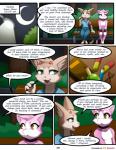 2018 anthro colored comic crossgender darkmirage dialogue digital_media_(artwork) duo english_text featureless_chest female fur green_eyes hi_res mammal pink_body pink_fur quetzalli_(character) redoxx text therapy vicious_kitty