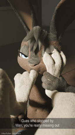 3_toes 4_fingers anthro blue_eyes brown_body brown_fur camera claws curling_toes depth_of_field detailed_fur duo feet female female/female fingers flat_chested floppy_ears foot_fetish foot_focus foot_grab foot_in_mouth foot_on_face foot_play foot_suck fur grey_body grey_fur head_tuft holding_camera holding_object navel one_eye_closed one_eye_half-closed paws sucking taking_picture text toe_claws toe_in_mouth toe_suck toes tuft uberpuber dopyteskat_(modeler) disney zootopia judy_hopps lucy_leaps european_rabbit lagomorph leporid mammal oryctolagus rabbit 2026 3d_(artwork) 4k 9:16 absurd_res blender_(artwork) detailed digital_media_(artwork) english_text hi_res huge_filesize
