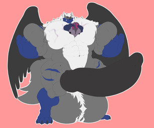 absorption_vore animal_genitalia animal_penis anthro balls big_balls big_muscles big_pecs big_penis black_penis canine_genitalia canine_penis duo genitals group high-angle_view huge_balls huge_muscles huge_pecs huge_penis male male/male muscular muscular_anthro muscular_male pecs pectoral_vore penile penis spread_wings vore wings sachiel_666 flickrtail canid canine hybrid mammal nephilim