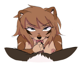 anthro black_claws blue_eyes breasts claws duo erection faceless_character faceless_male fellatio female female_focus fur genitals glare hair holding_another's_penis holding_penis humanoid_genitalia humanoid_penis licking looking_at_viewer male male/female messy_hair nipples oral orange_body orange_fur penile penis penis_lick pink_nipples sex simple_background small_breasts solo_focus spread_legs spreading sucking_tip tongue tongue_out white_background berketex cas_(berketex) emma_(berketex) ambiguous_species canid canine dhole mammal hi_res
