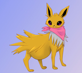 3_toes beady_eyes belly big_belly black_inner_ear black_nose blue_background cheek_tuft facial_tuft fangs feet female feral fur gradient_background happy kerchief kerchief_only light long_ears mostly_nude mostly_nude_female mostly_nude_feral multicolored_body multicolored_fur neckerchief neckerchief_only neckwear open_mouth open_smile paws pink_kerchief pink_neckerchief pregnant pregnant_female pregnant_feral purple_eyes quadruped simple_background small_nose smile solo spiky_fur standing teeth toes tuft two_tone_body two_tone_fur white_body white_fur white_mouth yellow_body yellow_fur black_kitty nintendo pokemon eeveelution generation_1_pokemon jolteon pokemon_(species) 2023 colored digital_drawing_(artwork) digital_media_(artwork) english_description full-length_portrait lighting portrait shaded
