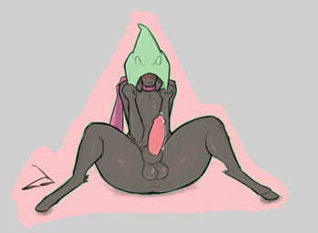 animal_genitalia animal_penis anthro anus balls black_balls black_body black_fur black_sheath blush bodily_fluids canine_genitalia canine_penis clothing covering covering_face embarrassed erection fur genital_fluids genitals grey_background hat headgear headwear hooves horn knot knot_in_sheath male penis pink_penis precum presenting scarf sheath shy simple_background solo spread_legs spreading wizard_hat atpandotcom deltarune undertale_(series) ralsei bovid caprine darkner goat mammal 2021 digital_media_(artwork)