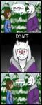 alternate_universe ambiguous_gender anthro clothed clothing eyes_closed female fur hair hoodie horn pattern_clothing pattern_shirt pattern_topwear question_mark red_eyes shirt striped_clothing striped_shirt striped_topwear stripes text topwear white_body white_fur samiieus altertale undertale undertale_(series) frisk_(undertale) toriel toriel_(altertale) boss_monster_(undertale) bovid caprine human mammal comic english_text hi_res lol_comments