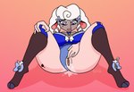 biped bodily_fluids breasts butt clothed clothing female genital_fluids legwear masturbation mature_female purple_eyes sitting solo stockings toony vaginal vaginal_fluids vaginal_masturbation white_body erch_toons ych_(character) bovid caprine mammal sheep 2d_animation animated frame_by_frame short_playtime