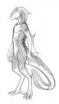 2015 ambiguous_gender anthro conditional_dnp digital_media_(artwork) fish hi_res legacy_(ratte) looking_at_viewer marine marine_qaywa monochrome nude qaywa ratte scales simple_background solo