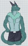 2024 5_fingers anthro bedroom_eyes biped black_eyes boxers_(clothing) boxers_only checkered checkered_background chest_tuft claws clothed clothing clothing_pull digital_drawing_(artwork) digital_media_(artwork) dragon eyebrows fingers fur furred_dragon furred_scalie green_body green_fur green_scales hand_on_hip hi_res horn jasper_(no_more_future) long_tail looking_at_viewer male male_anthro markings multicolored_body mythological_creature mythological_scalie mythology narrowed_eyes navel neck_tuft no_more_future partially_clothed partially_clothed_male pattern_background portrait purple_claws purple_clothing purple_horn purple_underwear raised_eyebrow scale_markings scales scalie seductive simple_background slightly_chubby slim solo standing tail three-quarter_portrait toothy_grin topless tuft underwear underwear_only underwear_pull unsafescapewolf white_background white_sclera