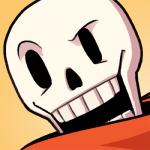 bone empty_eyes gradient_background not_furry simple_background skeleton solo cubewatermelon undertale undertale_(series) papyrus_(undertale) animated_skeleton humanoid undead 1:1 headshot_portrait icon low_res portrait