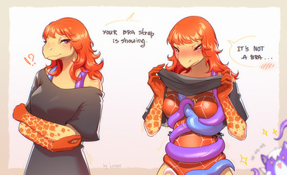 anthro biped blush breasts clothed clothed_anthro clothed_female clothing female fingers front_view hair looking_at_viewer scales simple_background solo standing lanhai reptile scalie turtle 2026 digital_drawing_(artwork) digital_media_(artwork) hi_res