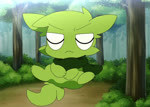 3_fingers 3_toes angry big_eyes blush chibi eating empty_eyes feet fingers food forest fur green_body green_fur happy japanese kemono onigiri outside plant rice riceball solo text toes tree bayachao makemon sylpheed unknown_species 2017 animated japanese_audio japanese_text short_playtime sound translated webm