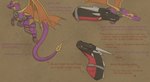 armor black_body black_scales dialogue duo feet female feral flying horn jewelry male multi_horn necklace purple_body purple_scales racing rear_view scales sign tail text wings apollyondragon activision mythology spyro_the_dragon cynder spyro dragon mythological_creature mythological_scalie scalie 2023 comic digital_drawing_(artwork) digital_media_(artwork) english_text hi_res