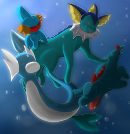 ambiguous_gender blue_body blue_tail bubble eyes_closed fangs feral group multicolored_body multicolored_tail open_mouth red_body red_spikes red_tongue spiked_tail spikes spikes_(anatomy) tail teeth tongue two_tone_body two_tone_tail underwater water white_body white_tail yellow_body meraence mythology nintendo pokemon aquatic dragon dratini eeveelution generation_1_pokemon generation_2_pokemon generation_3_pokemon mudkip mythological_creature mythological_scalie pokemon_(species) scalie totodile vaporeon 2012 absurd_res digital_media_(artwork) hi_res