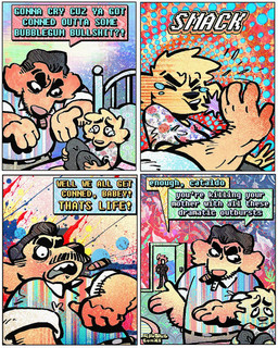 4_panel_comic abuse anthro arm_hair bad_parenting black_hair bodily_fluids body_hair child_abuse cigar cigar_in_mouth clothing collared_shirt crying dialogue face_slap facial_hair female floppy_ears fur group hair half-closed_eyes male mustache narrowed_eyes object_in_mouth onomatopoeia polo_shirt shirt sound_effects speech_bubble t-shirt tears teary_eyes text topwear trio yellow_body yellow_fur young young_anthro young_male rawdawgcomics cataldo_(rawdawgcomics) rosemary_(rawdawgcomics) stahli_(rawdawgcomics) bird_dog canid canine canis domestic_dog golden_retriever hunting_dog mammal retriever 4:5 comic english_text hi_res father_(lore) father_and_child_(lore) father_and_son_(lore) parent_(lore) parent_and_child_(lore) parent_and_son_(lore) son_(lore)