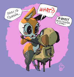 angry anthro anthro_on_anthro clothing cock_and_ball_torture collar color_coded color_coded_text dialogue dominant dominant_female duo erection female fur genital_torture genitals grinding humiliation leash legwear linked_speech_bubble male male/female multicolored_body multicolored_fur name_drop name_in_dialogue orange_body orange_fur penis speech_bubble starry_eyes stockings stuttering text toony two_tone_body two_tone_fur white_body white_fur oddjuice aggretsuko sanrio chief_komiya tsunoda_(aggretsuko) antelope bovid gazelle herpestid mammal meerkat thomson's_gazelle true_antelope english_text hi_res