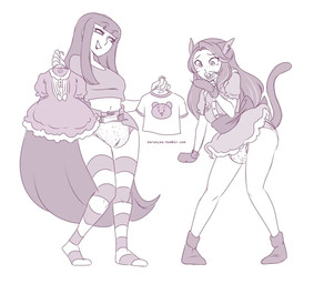 clean_diaper clothed clothing diaper diaper_under_clothing dress feline_ears female footwear hair handwear holding_clothing holding_dress holding_object holding_shirt holding_topwear legwear long_hair mittens object_in_mouth pacifier pacifier_in_mouth shirt socks stockings topwear wearing_diaper merunyaa felid feline mammal sketch