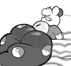 anthro anthrofied bed bedroom_eyes big_breasts big_butt breasts butt clothed clothing eye_bags female furniture hair looking_at_viewer looking_back lying lying_on_bed narrowed_eyes on_bed pajama_pants pokeball pokeball_clothing pokemorph seductive simple_background solo thick_thighs white_background wide_hips lewdewott nintendo pokemon numella_(lewdewott) camel camelid generation_3_pokemon mammal numel pokemon_(species) black_and_white digital_drawing_(artwork) digital_media_(artwork) hi_res monochrome sketch