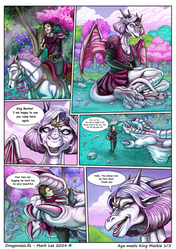 anthro aya_(markie) border claws dialogue duo feet female foot_fetish forest forest_background fungus grass horn hug larger_anthro larger_female male mushroom nature nature_background plant rock saddle size_difference smaller_human smaller_male smile tail text toes tree white_border wings markie mythology markie_(character) arthropod butterfly dragon equid equine horse human humanoid insect lepidopteran mammal mythological_creature mythological_scalie scalie comic english_text hi_res