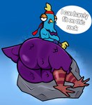 anthro big_butt butt female huge_butt huge_hips huge_thighs looking_at_viewer lying on_side rear_view rock solo thick_thighs wide_hips lewdewott epic_games fortnite budge_(fortnite) avian bird columbid pigeon hi_res