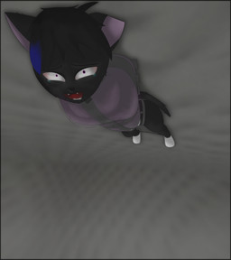 anthro bodily_fluids bound crazy_eyes crying_laughing female insane laugh padded_room restraints solo spreader_bar straitjacket tears padlockedpadding tina_(padlockedpadding) domestic_cat felid feline felis mammal hi_res