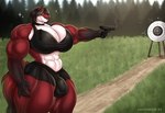 abs anthro big_bulge big_muscles bulge gynomorph huge_bulge huge_muscles hyper hyper_muscles intersex muscular muscular_gynomorph muscular_intersex solo lavochnica canid canine canis fox mammal wolf absurd_res hi_res