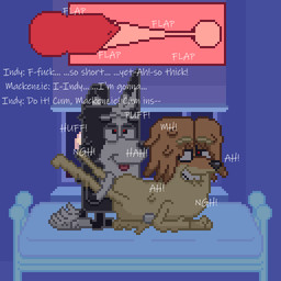 abdominal_bulge aged_up anthro bed bedroom bedroom_eyes bedroom_sex black_body black_fur blinds bodily_fluids cervix dialogue doggystyle duo female from_behind_position fur furniture genital_fluids genitals hair heart_eyes heart_symbol inflation internal internal_vaginal male male/female messy messy_fur messy_hair moon name_in_dialogue narrowed_eyes penetration penile penile_penetration penis penis_in_vagina pixelated pixelated_background profanity raised_leg red_eyes seductive sex short_penis sound_effects text thick_penis uterus vaginal vaginal_penetration white_body white_fur window yellow_body yellow_fur broken_pixel dokapi bluey_(series) indy_(bluey) mackenzie_(bluey) afghan_hound border_collie canid canine canis collie domestic_dog herding_dog hunting_dog mammal pastoral_dog sheepdog sighthound 1:1 digital_media_(artwork) english_text hi_res pixel_(artwork) shaded